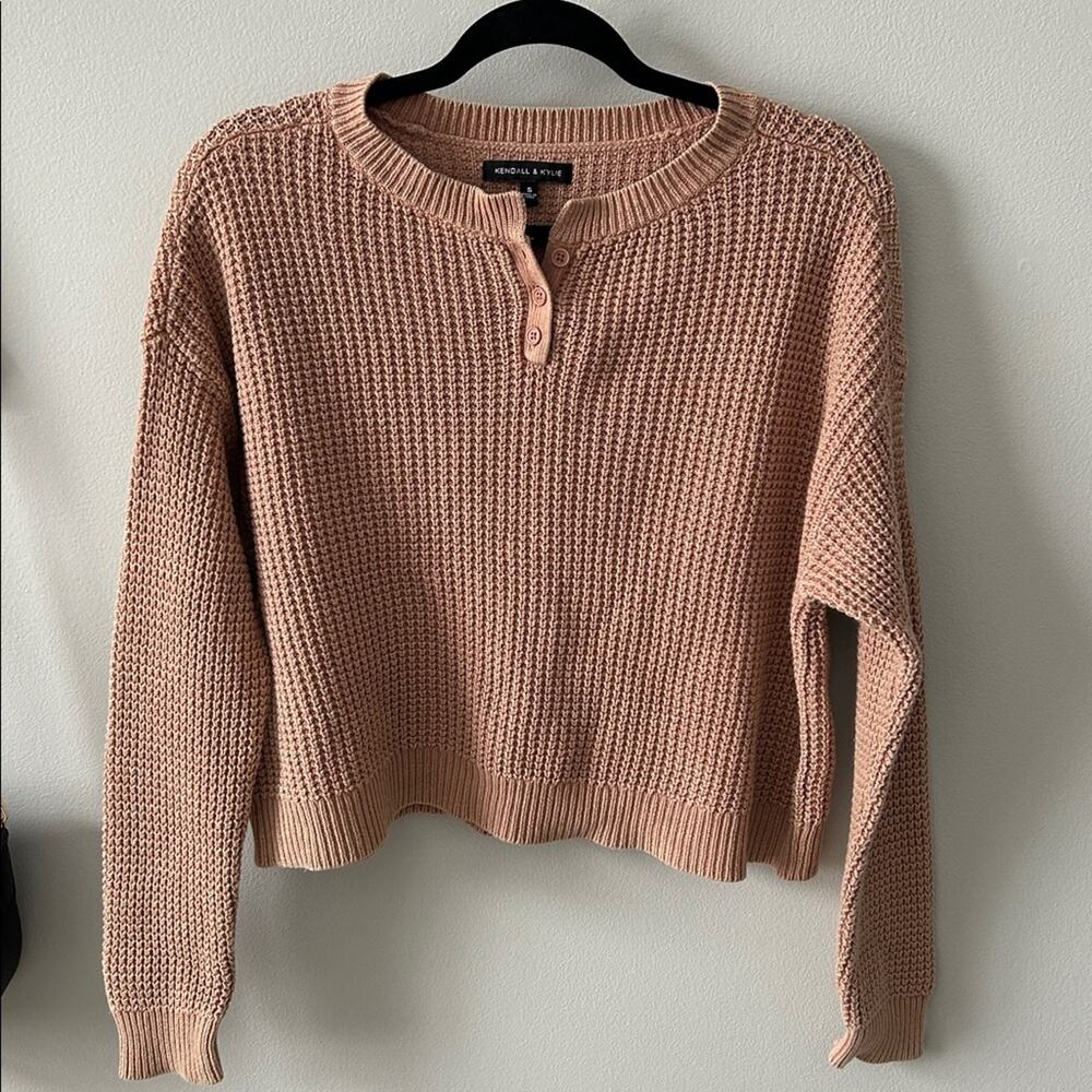 Kendall & Kylie Dusty Rose Crew Neck Sweater